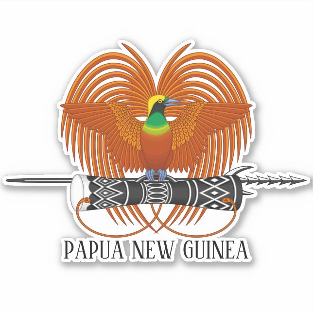 Sticker Armoiries Nationales De Papouasie-Nouvelle-Guinée (Devant)