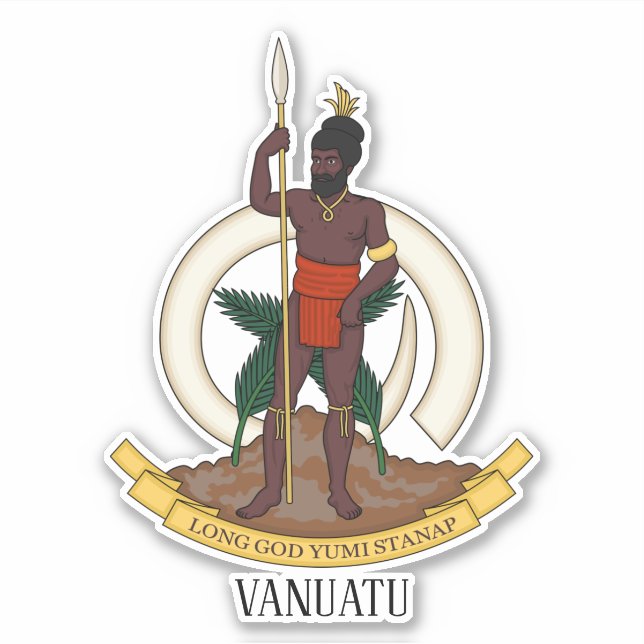 Sticker Armoiries Nationales De Vanuatu Patriotique (Devant)