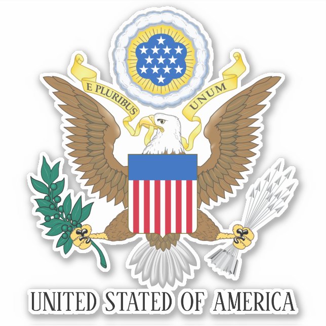 Sticker Armoiries nationales des États-Unis Patriotique (Devant)