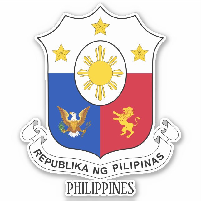 Sticker Armoiries Nationales Des Philippines Patriotique (Devant)