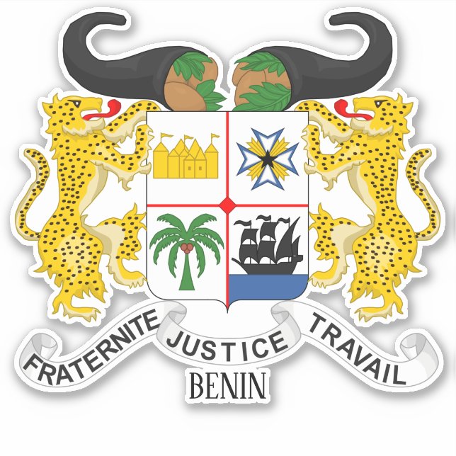 Sticker Armoiries Nationales Du Bénin Patriotique (Devant)