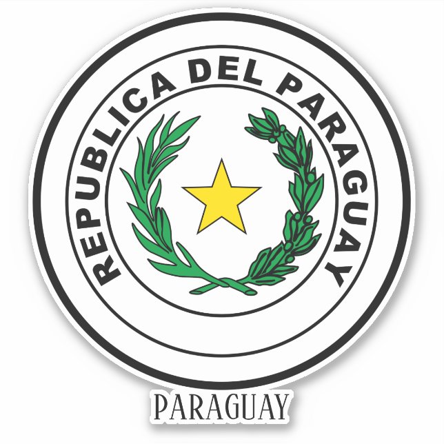 Sticker Armoiries Nationales Du Paraguay Patriotique (Devant)