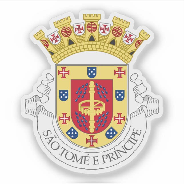 Sticker Armoiries provisoires de São Tomé et Príncipe (Devant)