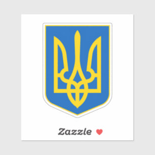 Sticker Armoiries ukrainiennes. Truzyb. Je soutiens l'Ukra