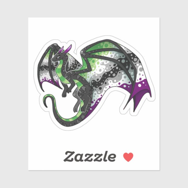 Sticker AroAce Pride Dragon (Feuille)