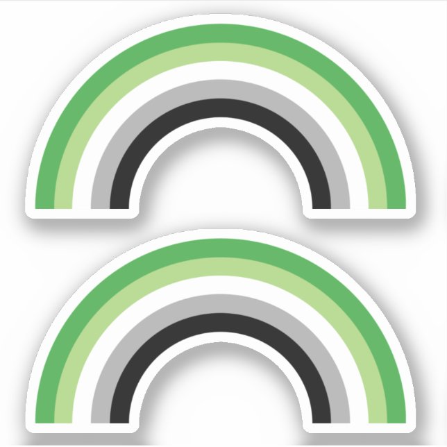 Sticker Aromantic Pride Arc-en-ciel (Devant)