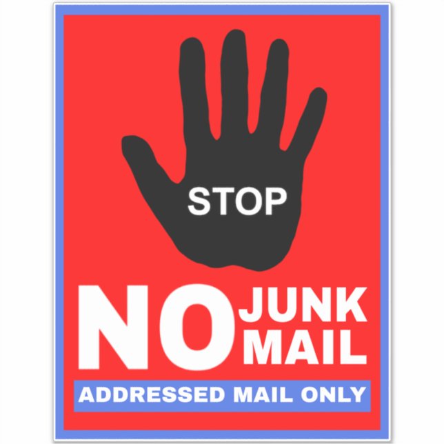 Sticker Arrêter Aucun Courrier indésirable Adresse Courrie (Devant)