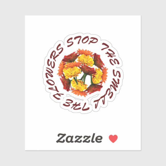 Sticker arrêter et sentir les fleurs (Feuille)
