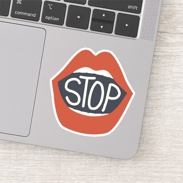 Sticker Arrêter les lèvres (Détail)