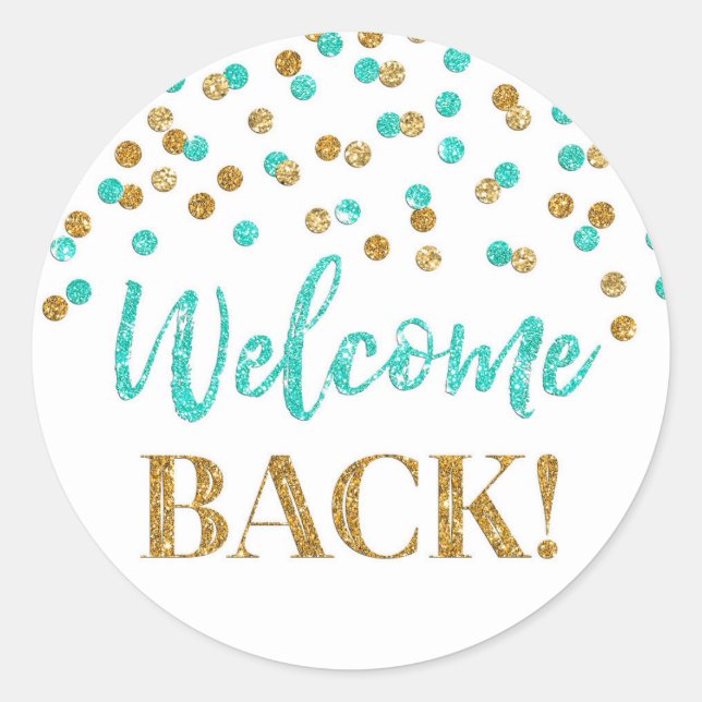 Sticker arrière Gold Turquoise Confetti (Devant)