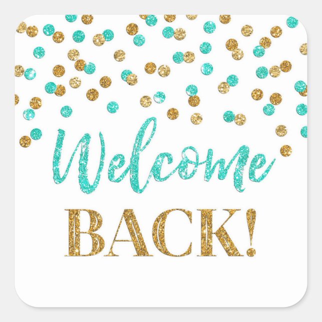 Sticker arrière Gold Turquoise Confetti (Devant)