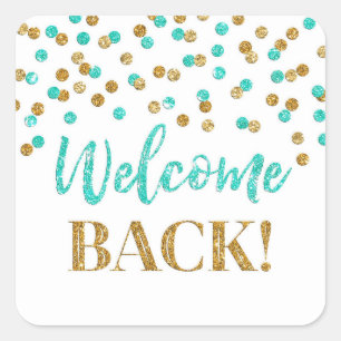 Sticker arrière Gold Turquoise Confetti