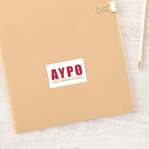 Sticker Arrière - plan blanc logo rouge AYPO