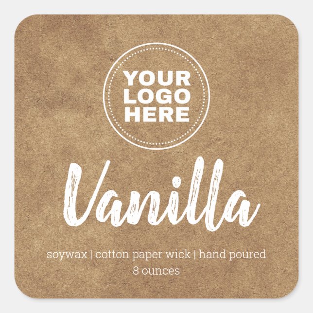Sticker Arrière - plan Étiquette Kraft pour logo p (Devant)