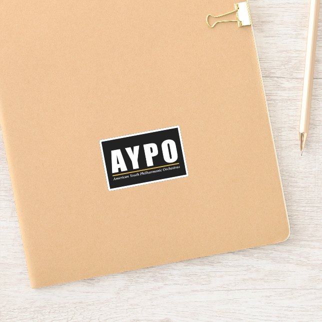 Sticker Arrière - plan noir logo blanc AYPO (Carnet)