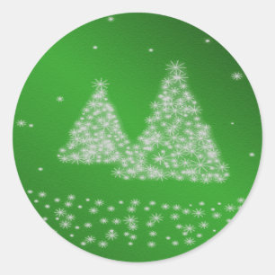 Sticker Arrière - plan vert pour neige et arbres d