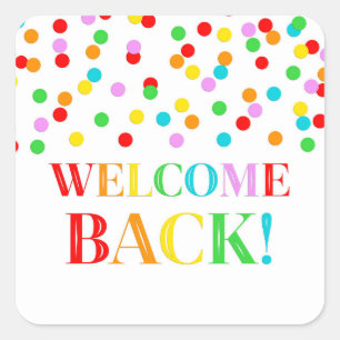 Sticker arrière Rainbow Confetti Welcome