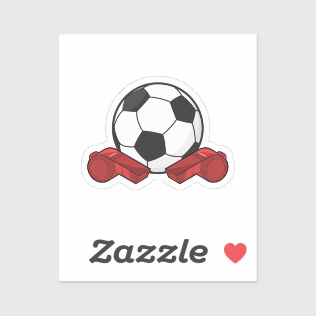 Sticker Arrivée sifflet & balle de football (Feuille)