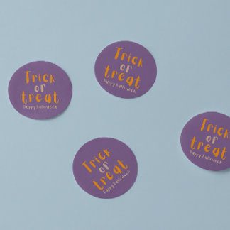 Sticker Arrondi Halloween Classique Ou Treat