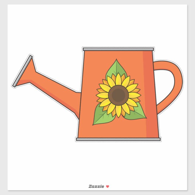 Sticker Arrosage orange avec tournesol (Feuille)