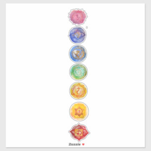 Sticker Art aquarelle des sept chakras