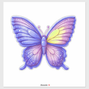 Sticker Art de ballon papillon violet vibrant