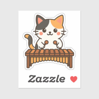 Sticker Art de chat calicot Marimba