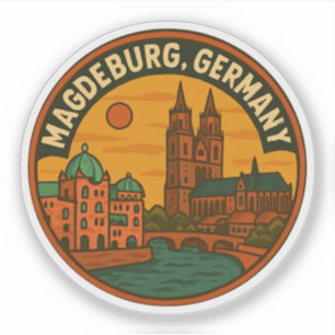 Sticker Art de la cathédrale de Magdeburg Allemagne