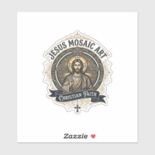 Sticker Art de mosaïque Jésus Art de mosaïque Jésus Foi ch