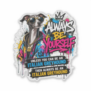 Sticker  Art de rue graffiti de mode Cool Italian Greyhoun