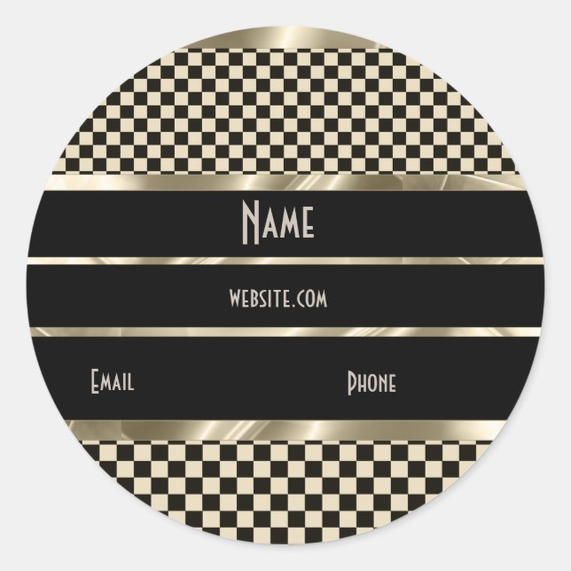 Sticker Art Deco Sepia Gold Black (Front)