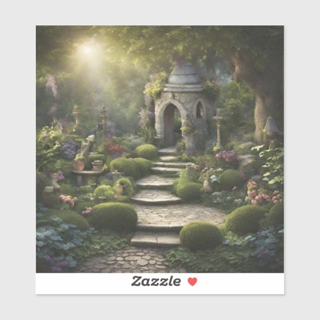 Sticker Art du sanctuaire du jardin (Feuille)
