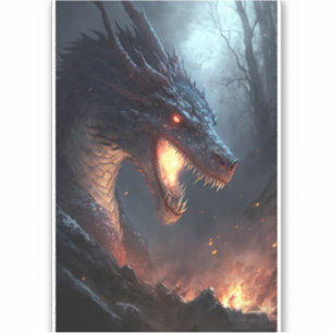 Sticker Art Imaginaire de Dragon Fire