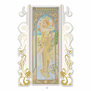 Sticker Art Nouveau Alphonse Mucha - La luminosité du jour
