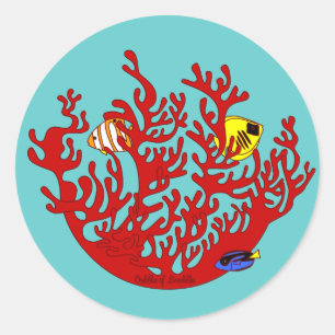 Sticker Art Poissons et Corail Doodle
