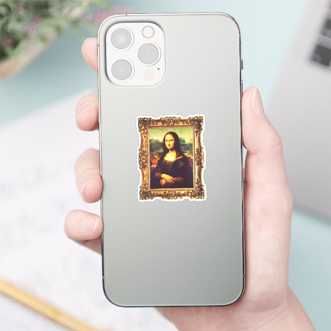 Sticker Art Renaissance encadré : Mona Lisa de Da Vinci (Téléphone)