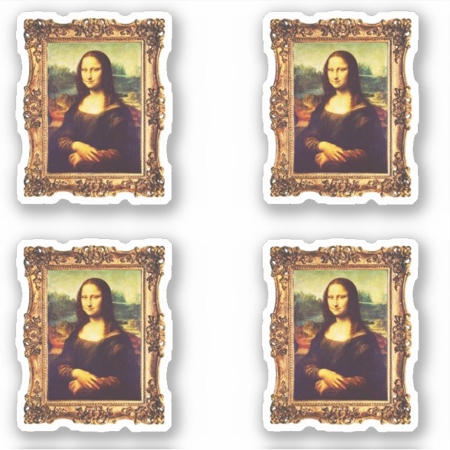 Sticker Art Renaissance encadré : Mona Lisa par Da Vinci P (Devant)