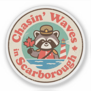 Sticker Art Scarborough à la poursuite des vagues