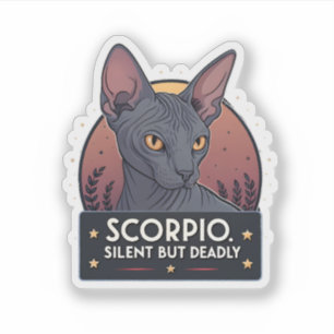 Sticker Art Scorpion Zodiaque Chat Sphynx Silencieux Morte