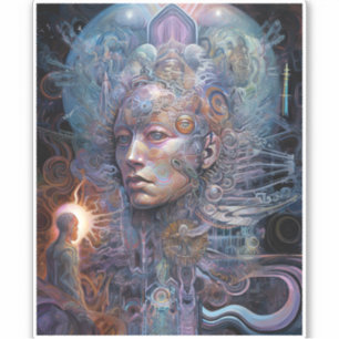 Sticker Art Visionnaire Surreal Man