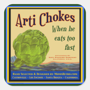 Sticker Artichoke Vintage Crate Art