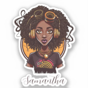 Sticker Artiste Afro femme