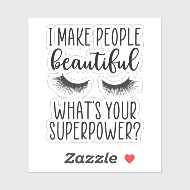 Sticker Artiste Lash, Lash Tech, Esthéticien, Artiste de m (Feuille)