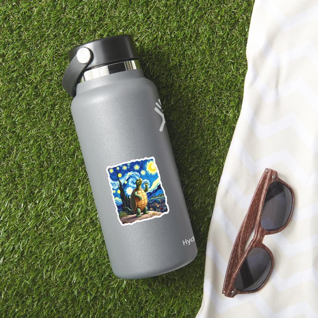 Sticker Artistic Turtle Shirt  Starry Night Turtle (1) (HydroFlask Insitu)
