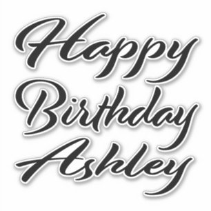 Sticker Ashley Nom Prénom Anniversaire de la Broderie noir