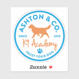 Sticker Ashton & Co. K9 Academy 2c Logo Light