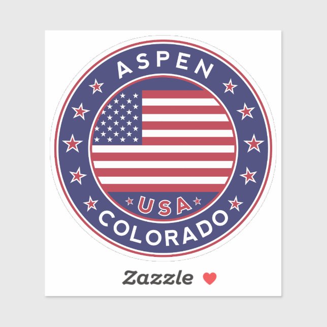 Sticker Aspen Colorado, Aspen (Feuille)