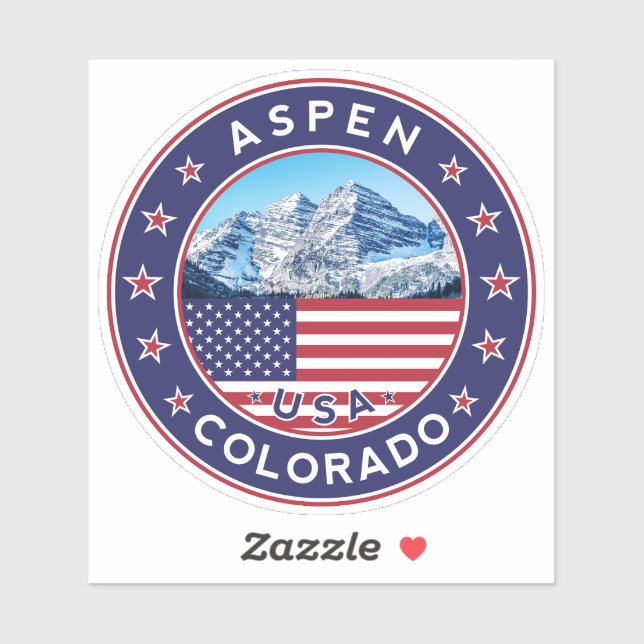 Sticker Aspen Colorado, Aspen (Feuille)