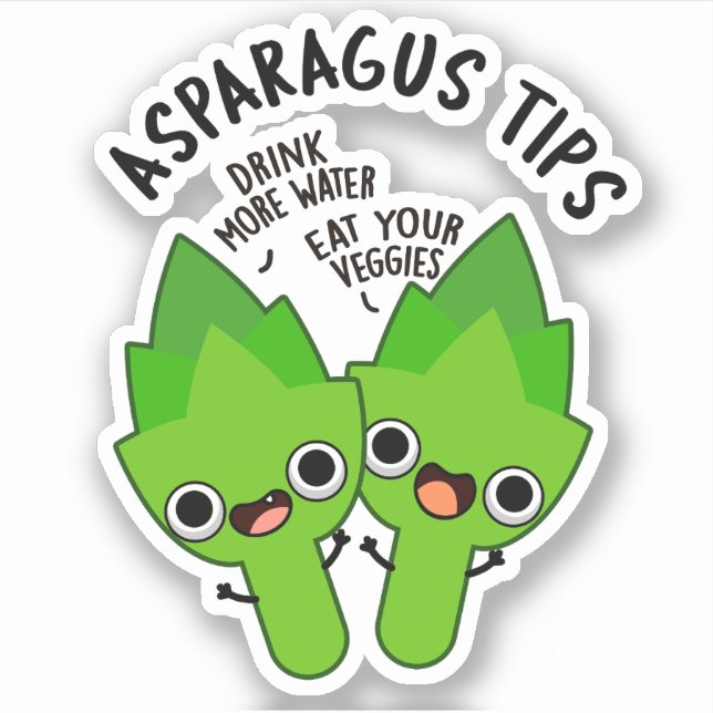 Sticker Asperges Conseils amusant Veggie Pun (Devant)