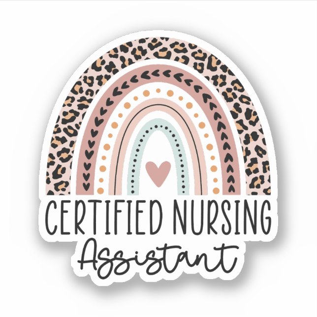 Sticker Assistant en soins infirmiers certifié Rainbow CNA (Devant)